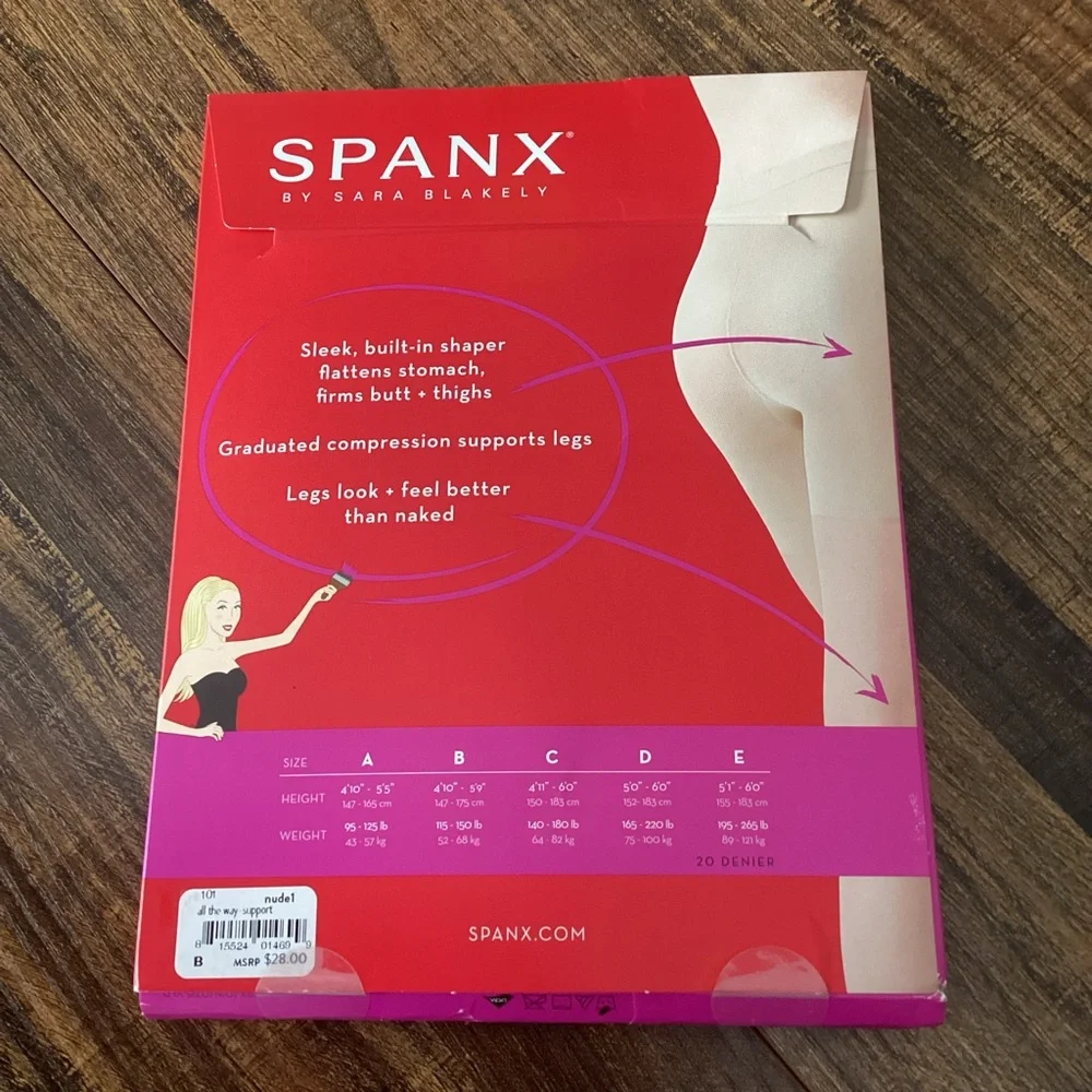 Spanx by Sara Blakely All Day Shaping Gradual Compression Sheers Size B Nude NEW
